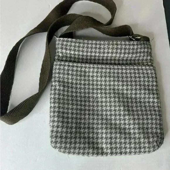 THIRTY-ONE Gray bag with brown strap. Lots of pockets.  Cross body bag! - Picture 4 of 7